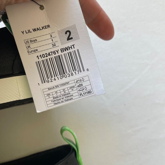 NEW Sanuk Lil Walker Black Water Shoes size 2 - Picture 10 of 10